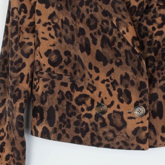 Lovers + Friends Atlanta Leopard Cropped Blazer Jacket Womens Size XS - Picture 5 of 9